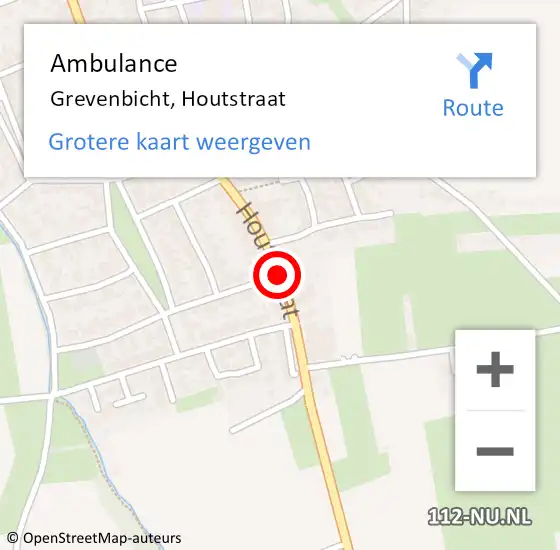 Locatie op kaart van de 112 melding: Ambulance Grevenbicht, Houtstraat op 3 november 2014 09:28