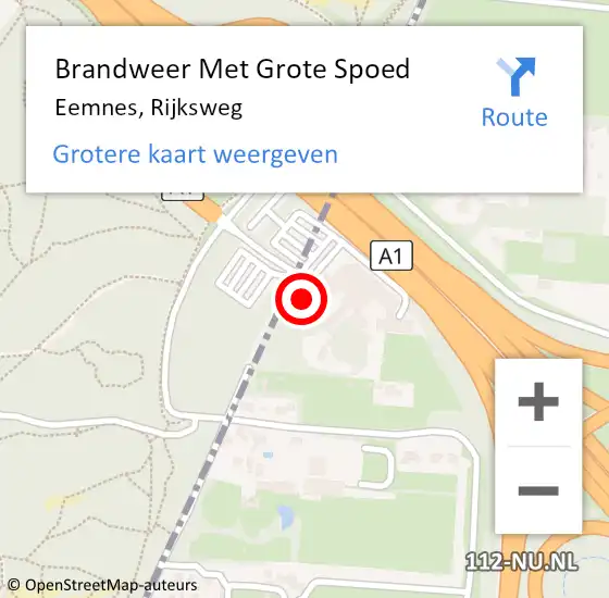Locatie op kaart van de 112 melding: Brandweer Met Grote Spoed Naar Eemnes, Rijksweg op 16 januari 2025 02:52