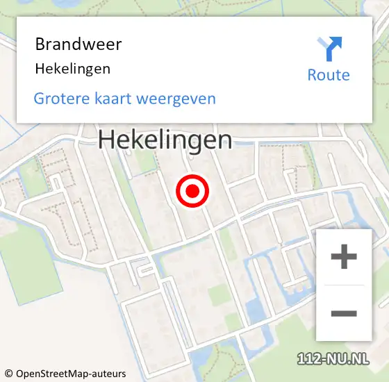 Locatie op kaart van de 112 melding: Brandweer Hekelingen op 16 januari 2025 07:49