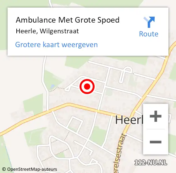 Locatie op kaart van de 112 melding: Ambulance Met Grote Spoed Naar Heerle, Wilgenstraat op 3 november 2014 09:48