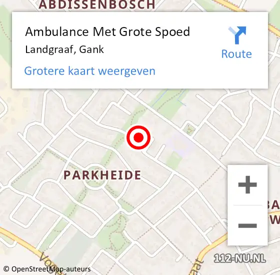 Locatie op kaart van de 112 melding: Ambulance Met Grote Spoed Naar Landgraaf, Gank op 3 november 2014 10:20