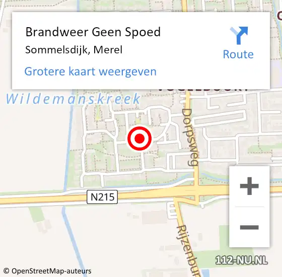 Locatie op kaart van de 112 melding: Brandweer Geen Spoed Naar Sommelsdijk, Merel op 3 november 2014 10:33