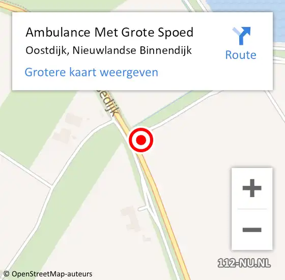 Locatie op kaart van de 112 melding: Ambulance Met Grote Spoed Naar Oostdijk, Nieuwlandse Binnendijk op 3 november 2014 11:33