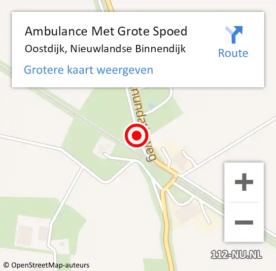 Locatie op kaart van de 112 melding: Ambulance Met Grote Spoed Naar Oostdijk, Nieuwlandse Binnendijk op 3 november 2014 11:34