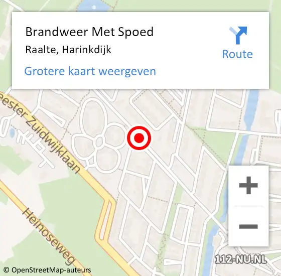 Locatie op kaart van de 112 melding: Brandweer Met Spoed Naar Raalte, Harinkdijk op 3 november 2014 11:59