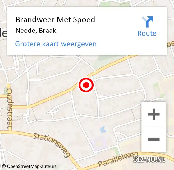 Locatie op kaart van de 112 melding: Brandweer Met Spoed Naar Neede, Braak op 19 oktober 2013 18:39