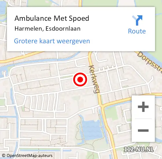 Locatie op kaart van de 112 melding: Ambulance Met Spoed Naar Harmelen, Esdoornlaan op 3 november 2014 12:13