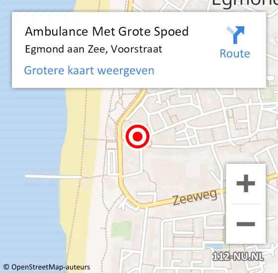 Locatie op kaart van de 112 melding: Ambulance Met Grote Spoed Naar Egmond aan Zee, Voorstraat op 19 oktober 2013 18:47