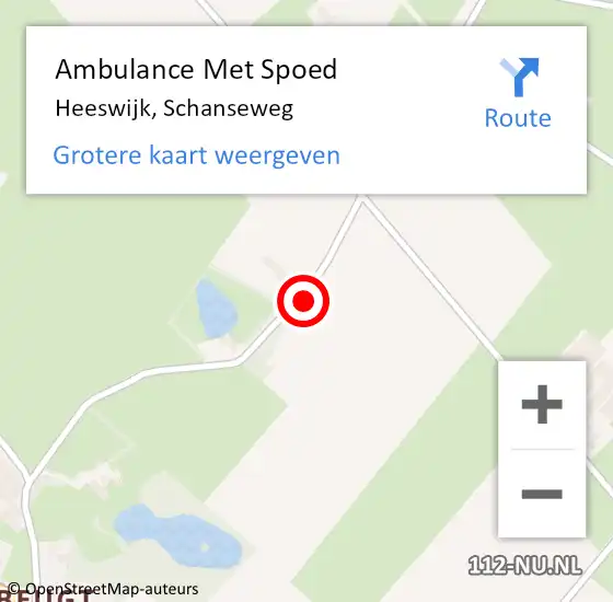 Locatie op kaart van de 112 melding: Ambulance Met Spoed Naar Heeswijk, Schanseweg op 3 november 2014 13:11