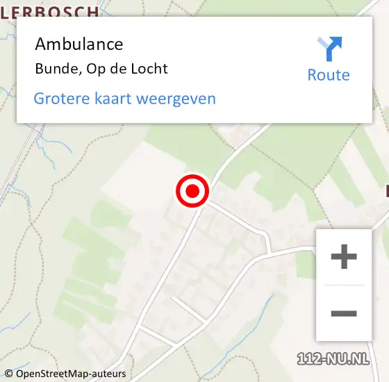 Locatie op kaart van de 112 melding: Ambulance Bunde, Op de Locht op 19 oktober 2013 18:52