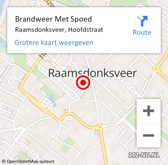 Locatie op kaart van de 112 melding: Brandweer Met Spoed Naar Raamsdonksveer, Hoofdstraat op 18 januari 2025 16:06