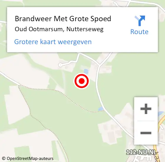Locatie op kaart van de 112 melding: Brandweer Met Grote Spoed Naar Oud Ootmarsum, Nutterseweg op 18 januari 2025 21:15
