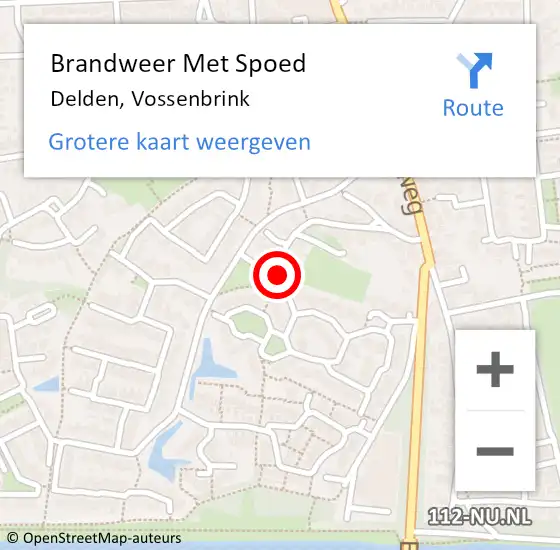 Locatie op kaart van de 112 melding: Brandweer Met Spoed Naar Delden, Vossenbrink op 3 november 2014 14:05