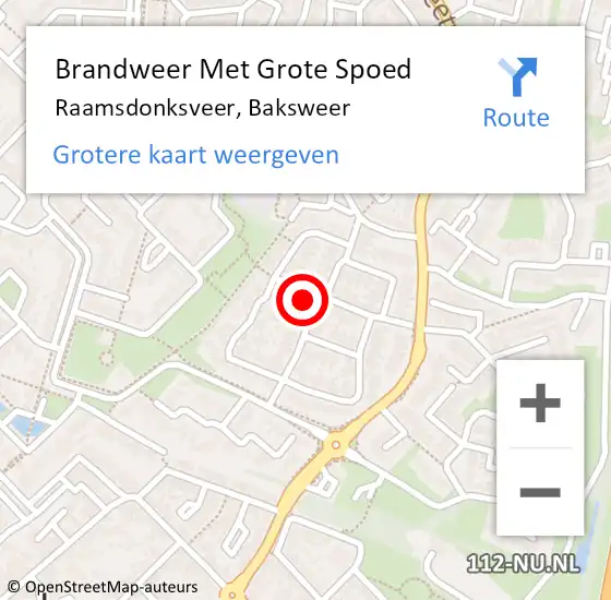Locatie op kaart van de 112 melding: Brandweer Met Grote Spoed Naar Raamsdonksveer, Baksweer op 20 januari 2025 00:24