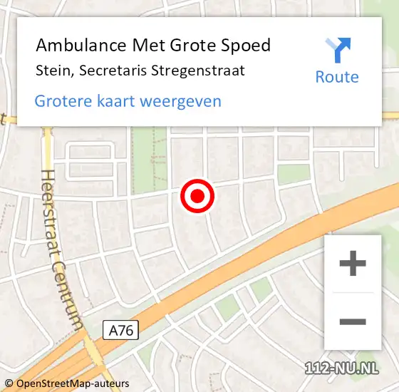 Locatie op kaart van de 112 melding: Ambulance Met Grote Spoed Naar Stein, Secretaris Stregenstraat op 3 november 2014 16:06