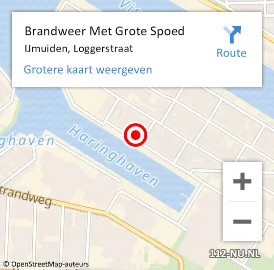 Locatie op kaart van de 112 melding: Brandweer Met Grote Spoed Naar IJmuiden, Loggerstraat op 20 januari 2025 14:35