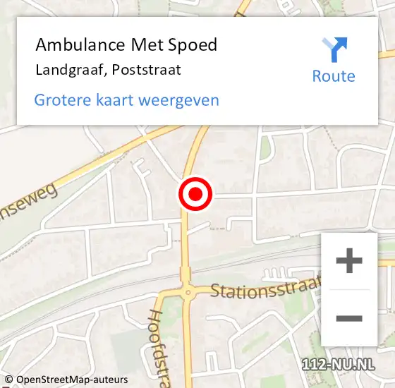 Locatie op kaart van de 112 melding: Ambulance Met Spoed Naar Landgraaf, Poststraat op 3 november 2014 17:22