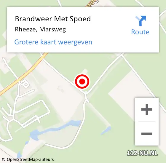 Locatie op kaart van de 112 melding: Brandweer Met Spoed Naar Rheeze, Marsweg op 3 november 2014 17:26