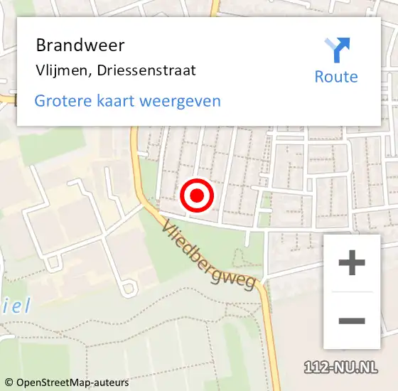 Locatie op kaart van de 112 melding: Brandweer Vlijmen, Driessenstraat op 19 oktober 2013 19:42