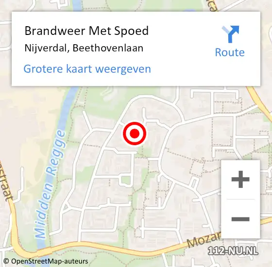 Locatie op kaart van de 112 melding: Brandweer Met Spoed Naar Nijverdal, Beethovenlaan op 3 november 2014 18:29