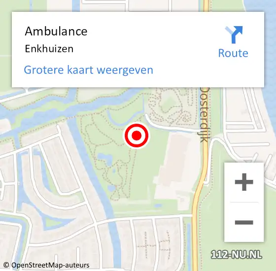 Locatie op kaart van de 112 melding: Ambulance Enkhuizen op 21 januari 2025 16:00