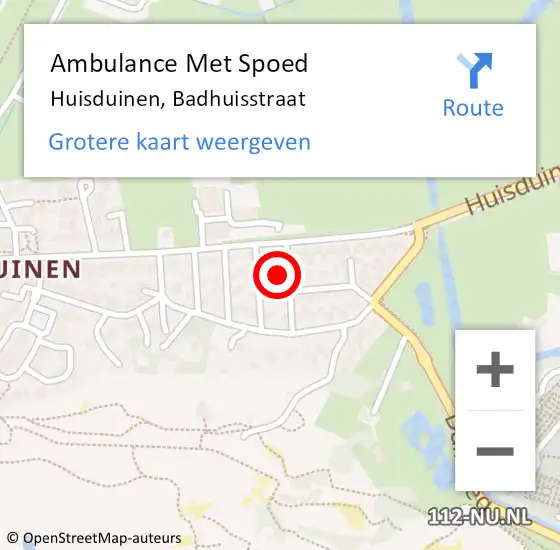 Locatie op kaart van de 112 melding: Ambulance Met Spoed Naar Huisduinen, Badhuisstraat op 3 november 2014 19:01