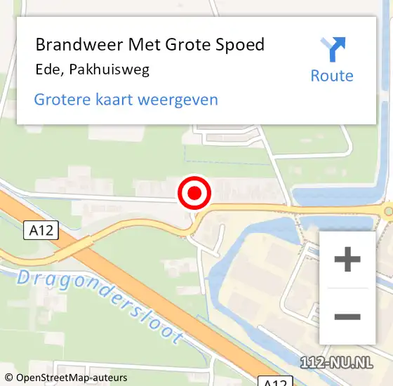 Locatie op kaart van de 112 melding: Brandweer Met Grote Spoed Naar Ede, Pakhuisweg op 21 januari 2025 22:54