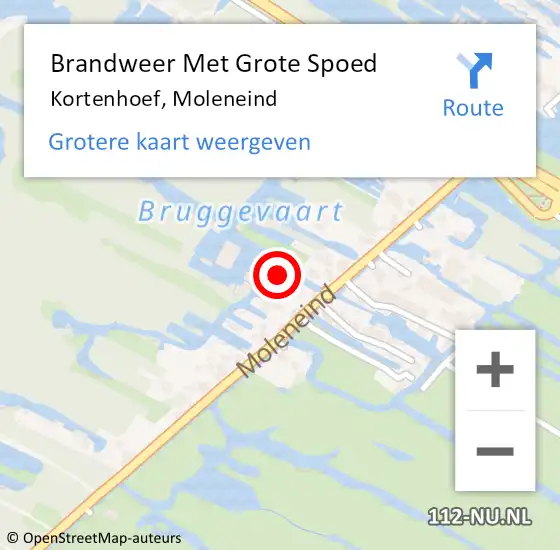 Locatie op kaart van de 112 melding: Brandweer Met Grote Spoed Naar Kortenhoef, Moleneind op 3 november 2014 19:17