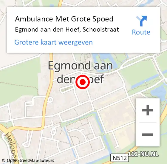 Locatie op kaart van de 112 melding: Ambulance Met Grote Spoed Naar Egmond aan den Hoef, Schoolstraat op 3 november 2014 19:37