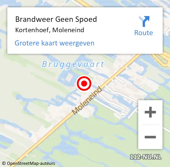 Locatie op kaart van de 112 melding: Brandweer Geen Spoed Naar Kortenhoef, Moleneind op 3 november 2014 21:05