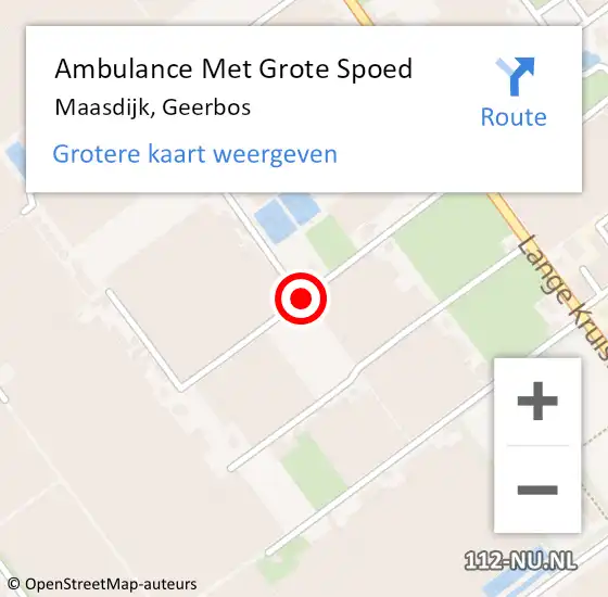 Locatie op kaart van de 112 melding: Ambulance Met Grote Spoed Naar Maasdijk, Geerbos op 3 november 2014 21:19