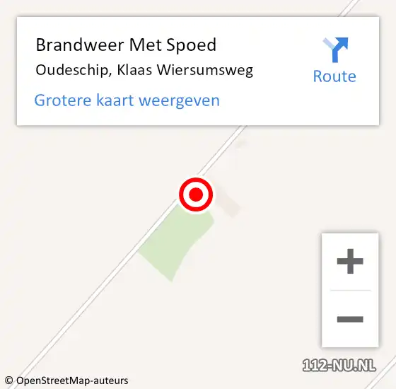 Locatie op kaart van de 112 melding: Brandweer Met Spoed Naar Oudeschip, Klaas Wiersumsweg op 23 januari 2025 01:05