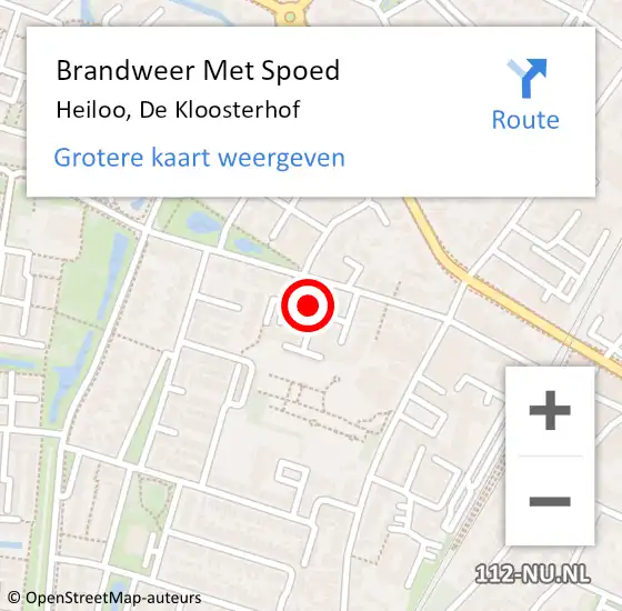 Locatie op kaart van de 112 melding: Brandweer Met Spoed Naar Heiloo, De Kloosterhof op 19 oktober 2013 20:10