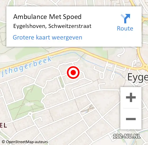 Locatie op kaart van de 112 melding: Ambulance Met Spoed Naar Eygelshoven, Schweitzerstraat op 3 november 2014 23:05