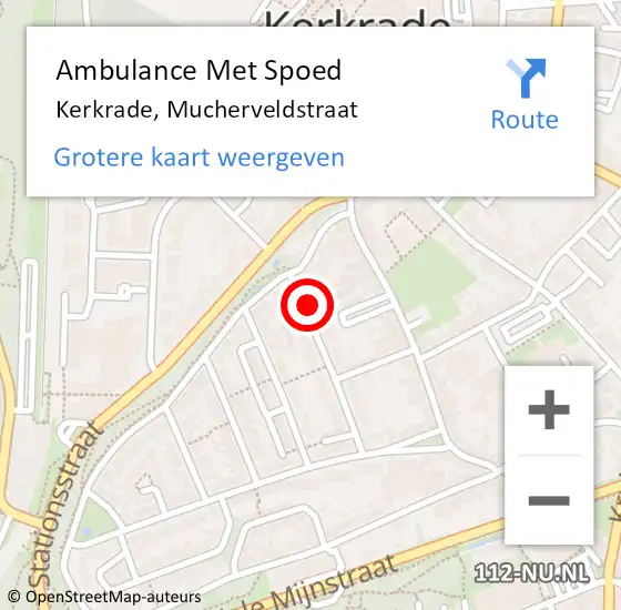 Locatie op kaart van de 112 melding: Ambulance Met Spoed Naar Kerkrade, Mucherveldstraat op 3 november 2014 23:16