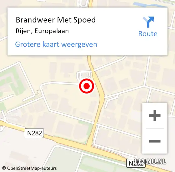 Locatie op kaart van de 112 melding: Brandweer Met Spoed Naar Rijen, Europalaan op 23 januari 2025 10:46