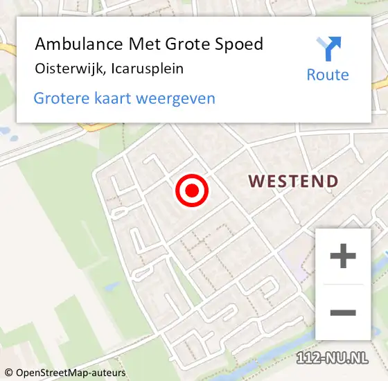 Locatie op kaart van de 112 melding: Ambulance Met Grote Spoed Naar Oisterwijk, Icarusplein op 19 oktober 2013 20:16