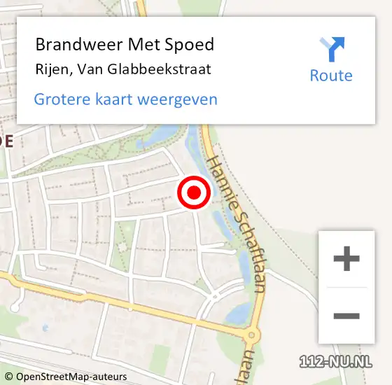 Locatie op kaart van de 112 melding: Brandweer Met Spoed Naar Rijen, Van Glabbeekstraat op 4 november 2014 00:36