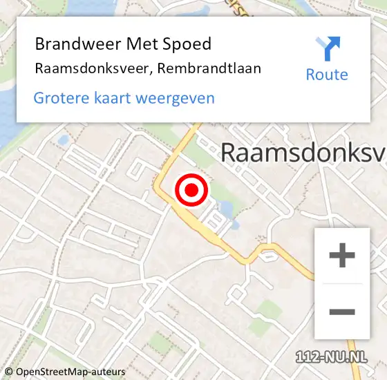 Locatie op kaart van de 112 melding: Brandweer Met Spoed Naar Raamsdonksveer, Rembrandtlaan op 23 januari 2025 20:38