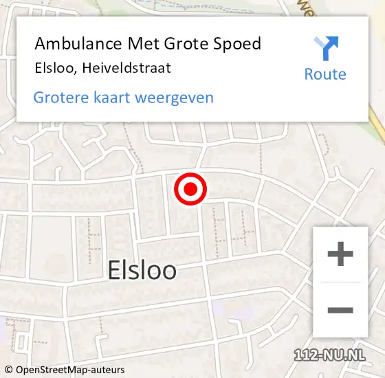 Locatie op kaart van de 112 melding: Ambulance Met Grote Spoed Naar Elsloo, Heiveldstraat op 4 november 2014 03:49