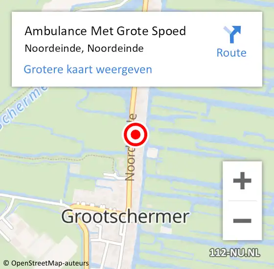 Locatie op kaart van de 112 melding: Ambulance Met Grote Spoed Naar Waddinxveen, Noordeinde op 24 januari 2025 04:30