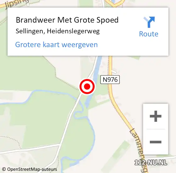 Locatie op kaart van de 112 melding: Brandweer Met Grote Spoed Naar Sellingen, Heidenslegerweg op 4 november 2014 08:10