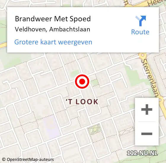 Locatie op kaart van de 112 melding: Brandweer Met Spoed Naar Veldhoven, Ambachtslaan op 24 januari 2025 16:54