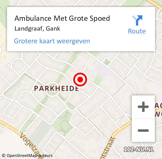 Locatie op kaart van de 112 melding: Ambulance Met Grote Spoed Naar Landgraaf, Gank op 24 januari 2025 19:12