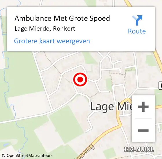 Locatie op kaart van de 112 melding: Ambulance Met Grote Spoed Naar Lage Mierde, Ronkert op 19 oktober 2013 20:47