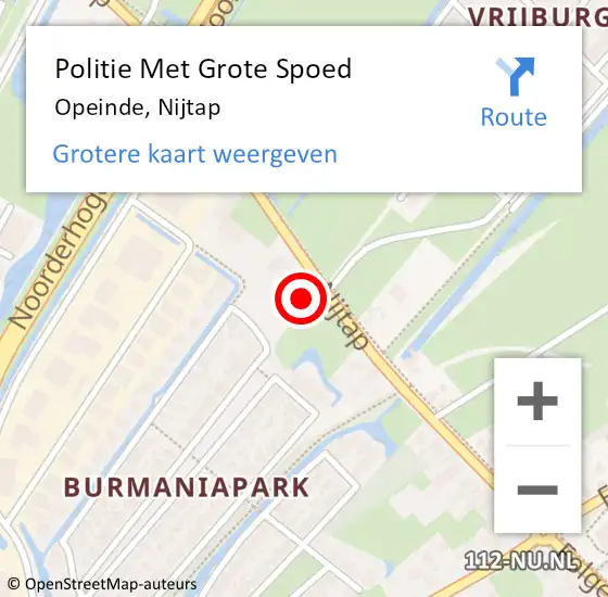 Locatie op kaart van de 112 melding: Politie Met Grote Spoed Naar Opeinde, Nijtap op 25 januari 2025 10:19