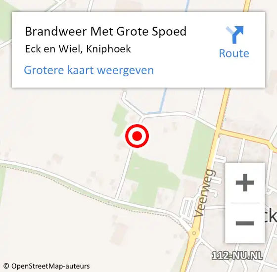 Locatie op kaart van de 112 melding: Brandweer Met Grote Spoed Naar Eck en Wiel, Kniphoek op 25 januari 2025 17:29