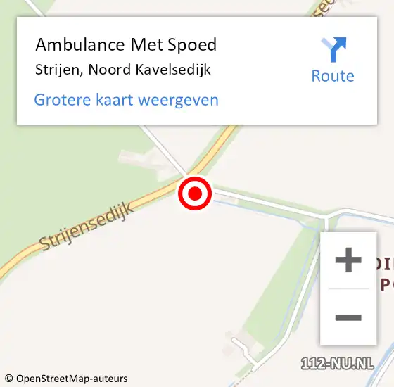 Locatie op kaart van de 112 melding: Ambulance Met Spoed Naar Strijen, Noord Kavelsedijk op 25 januari 2025 18:06