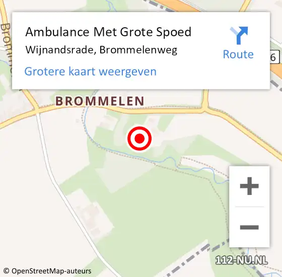 Locatie op kaart van de 112 melding: Ambulance Met Grote Spoed Naar Wijnandsrade, Brommelenweg op 19 oktober 2013 20:58