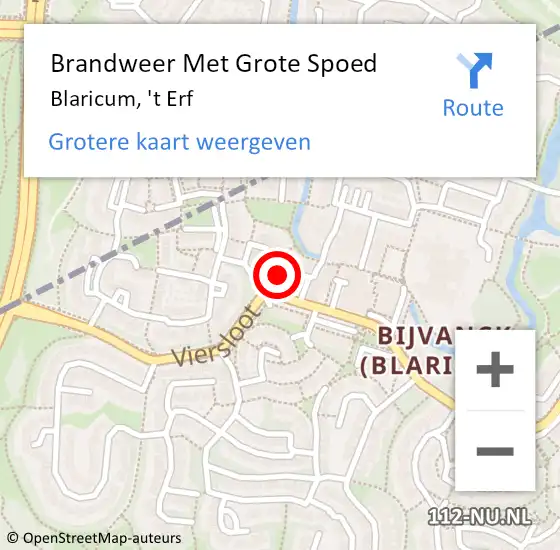 Locatie op kaart van de 112 melding: Brandweer Met Grote Spoed Naar Blaricum, 't Erf op 26 januari 2025 10:04